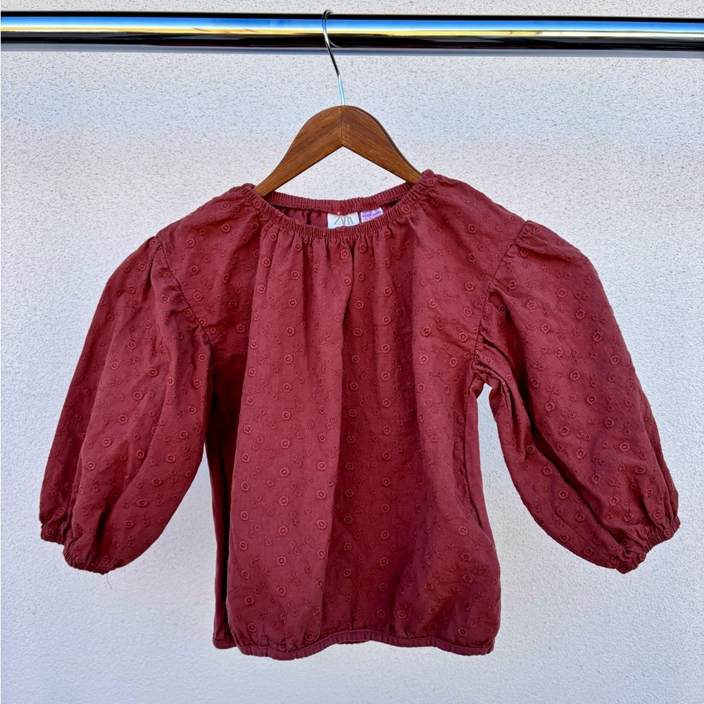 ZARA oversized toddler cotton floral top